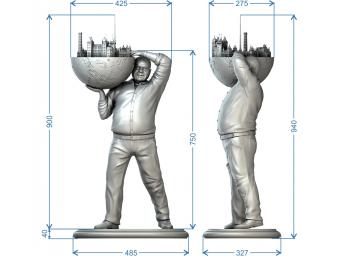 Statuette (STK_0173) 3D model for CNC machine